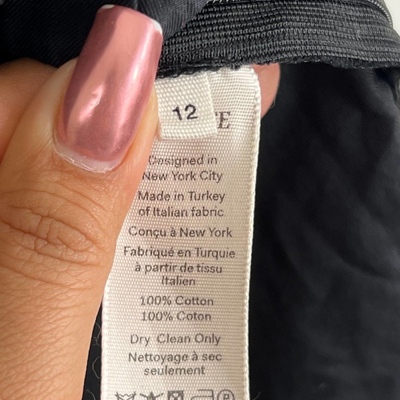 KHAITE Carlina Black Short Puff Sleeve Button Front Dress Womens Size: 12 - Picture 6 of 11